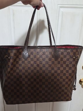 Louis Vuitton Brown Damier EBENE NEVERFULL Tote GM Large Size